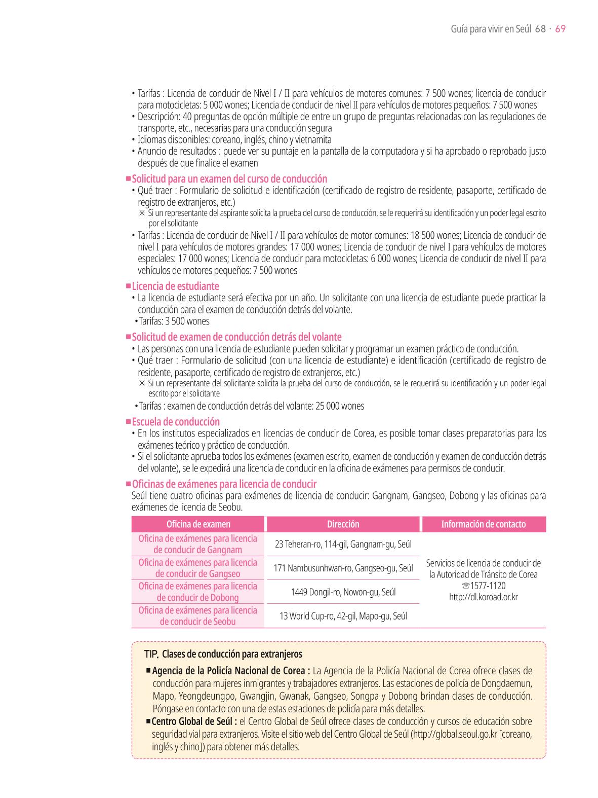 2021 Guía Indispensable para Vivir en Seúl _ 스페인어 68페이지