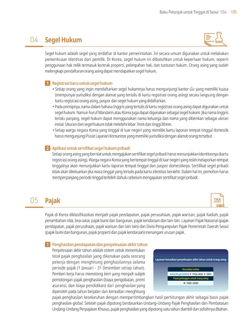 2021 Buku Petunjuk untuk Tinggal di Seoul_인도네시아어 104페이지