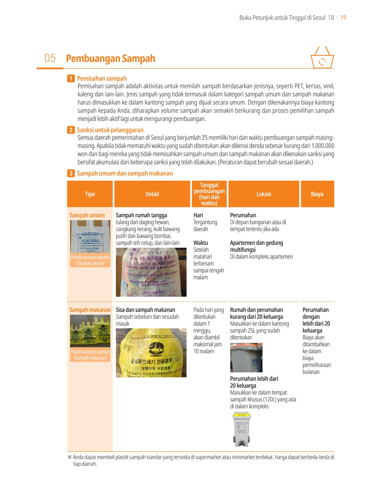 2021 Buku Petunjuk untuk Tinggal di Seoul_인도네시아어 18페이지
