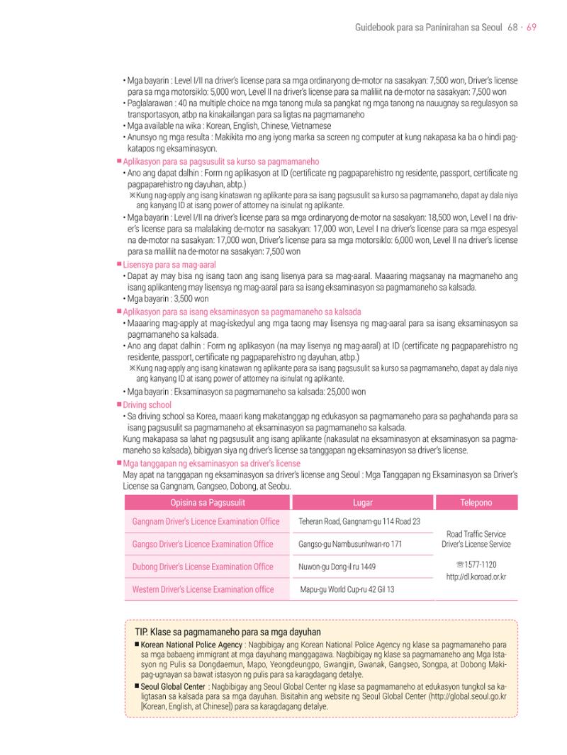 2021 Guidebook para sa Paninirahan sa Seoul_필리핀어 68페이지