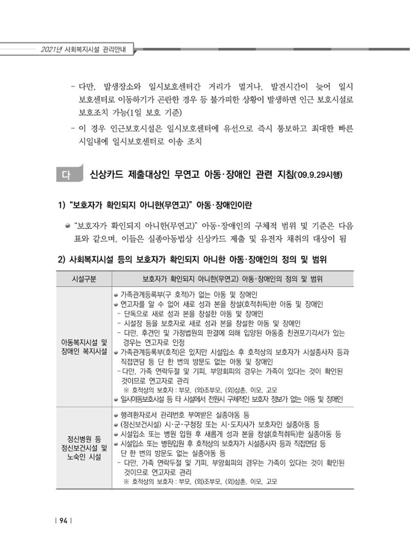 2021년 사회복지시설 관리안내 100페이지