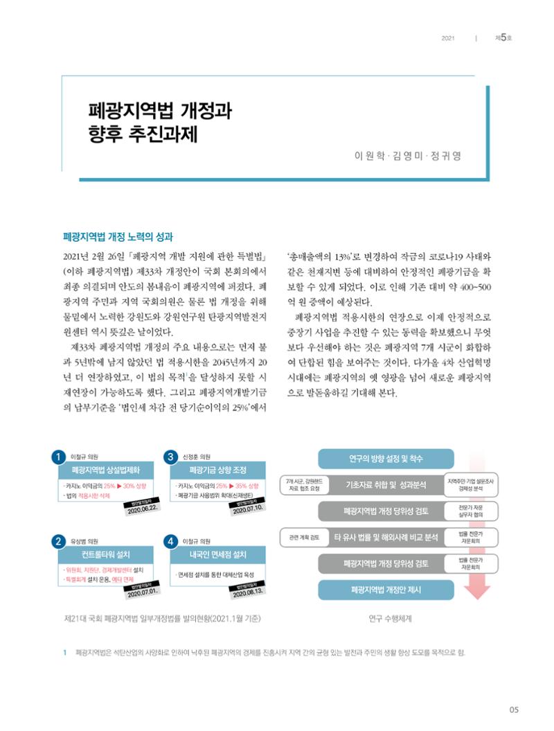 탄광지역발전을 위한 소식지 새빛마루 5호 5페이지