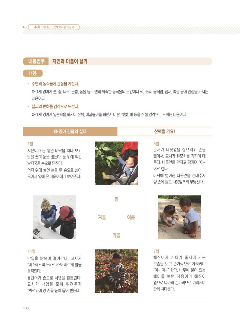 제4차 표준보육과정 해설서 136페이지