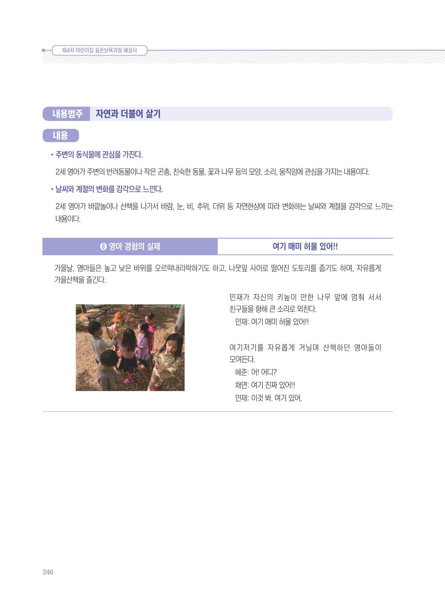 제4차 표준보육과정 해설서 246페이지