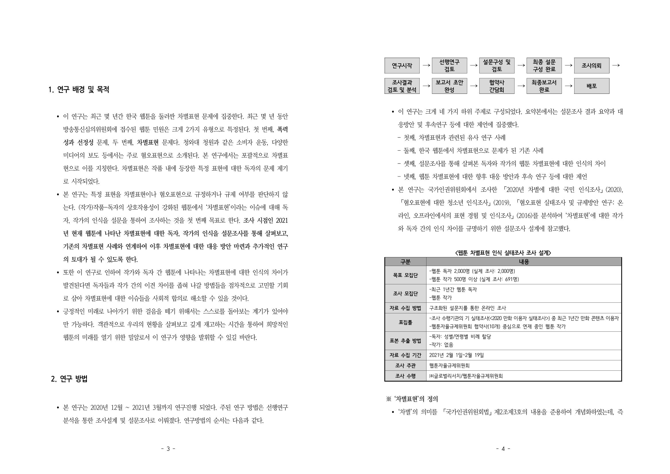 웹툰 차별표현 인식 실태조사 결과보고서 2페이지