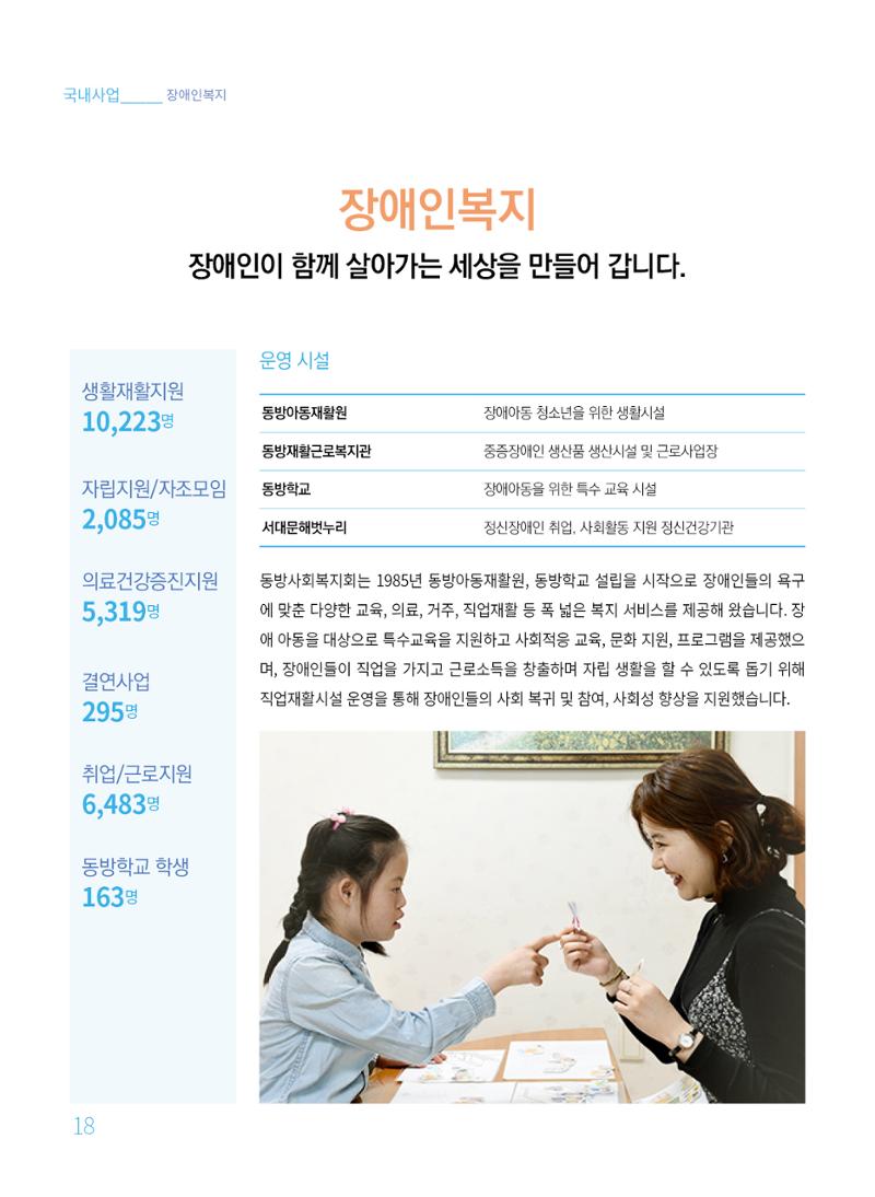 동방사회복지회 2020 연차보고서  18페이지