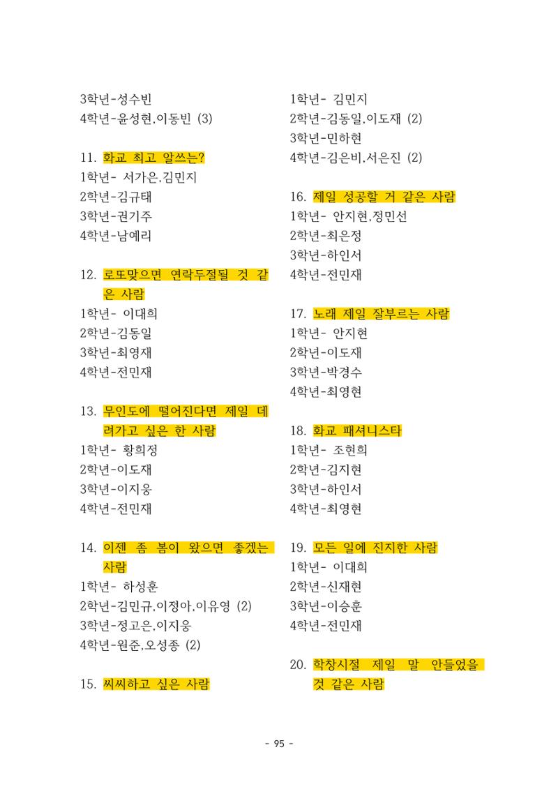화교인의 맥 (2020) | 대구대 화학교육과 전공소양 잡지 96페이지