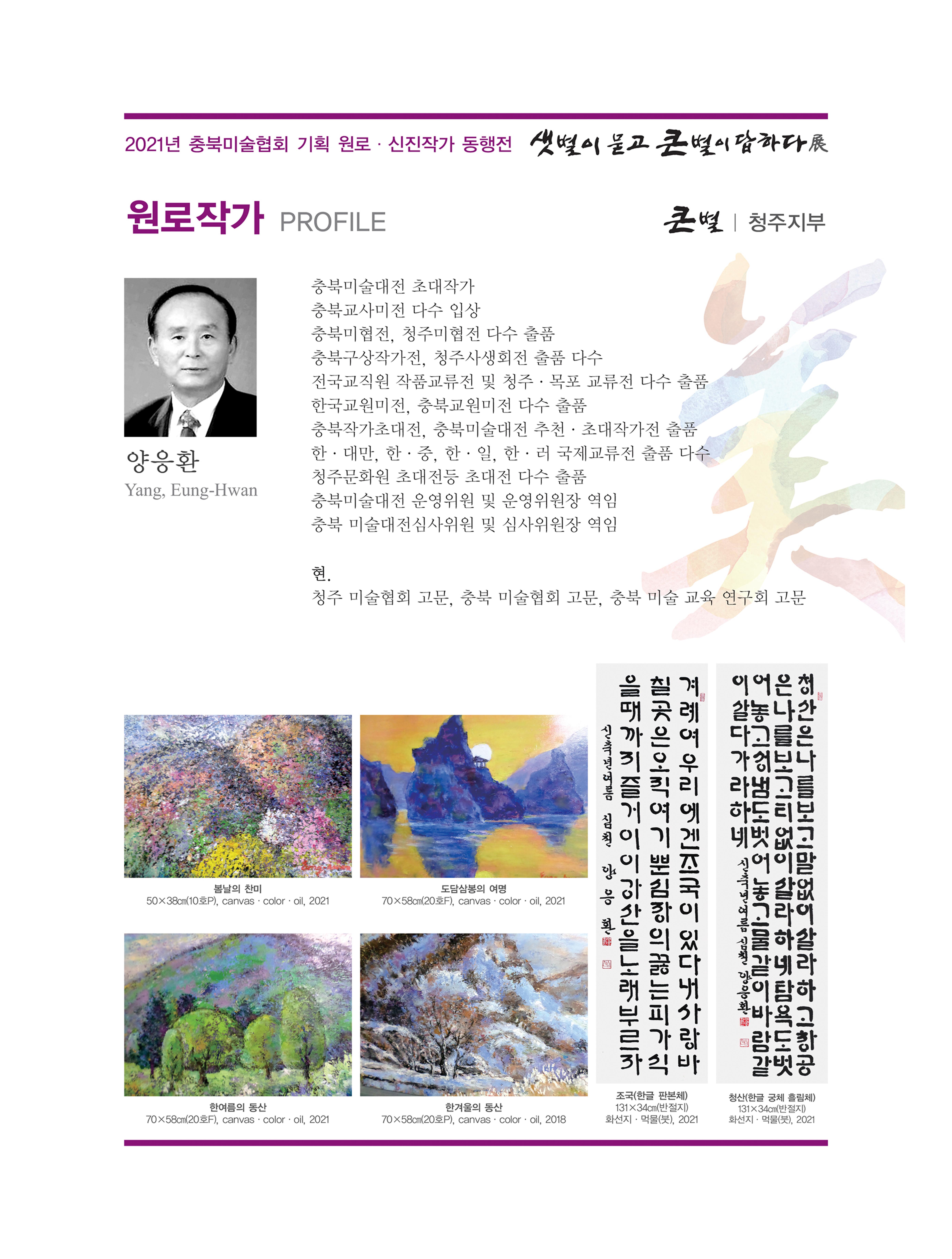 2021년 충북미술협회 기획 원로 신진작가 동행전 샛별이 묻고 큰별이 답하다 展 14페이지