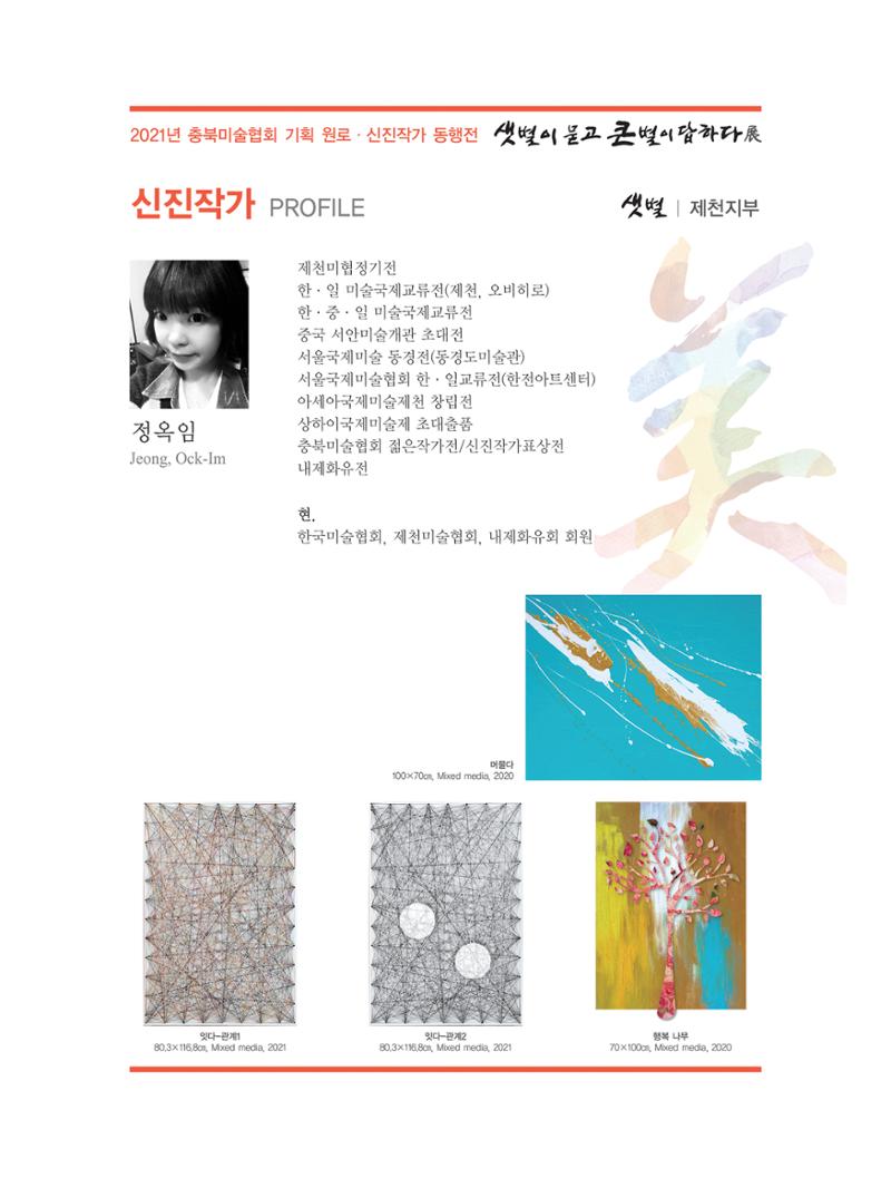 2021년 충북미술협회 기획 원로 신진작가 동행전 샛별이 묻고 큰별이 답하다 展 37페이지