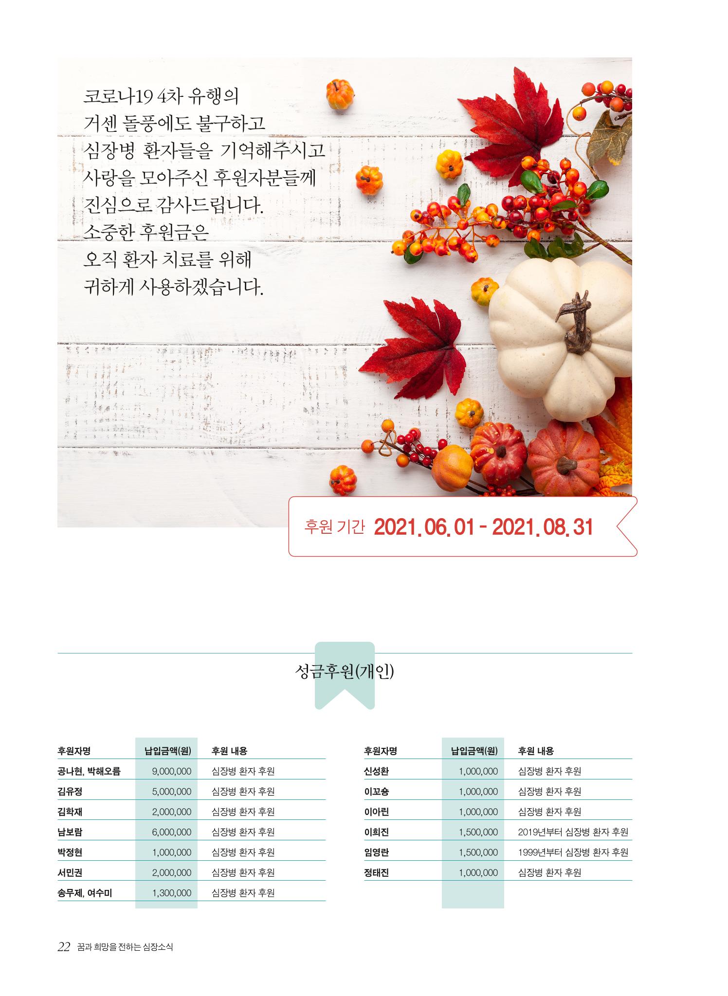 한국심장재단 심장소식 가을호 131호 22페이지