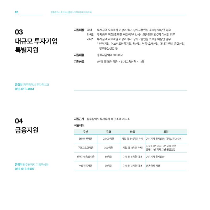광주광역시 국가혁신클러스터 투자유치 가이드북 28페이지