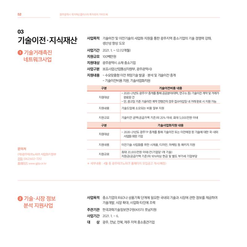 광주광역시 국가혁신클러스터 투자유치 가이드북 52페이지
