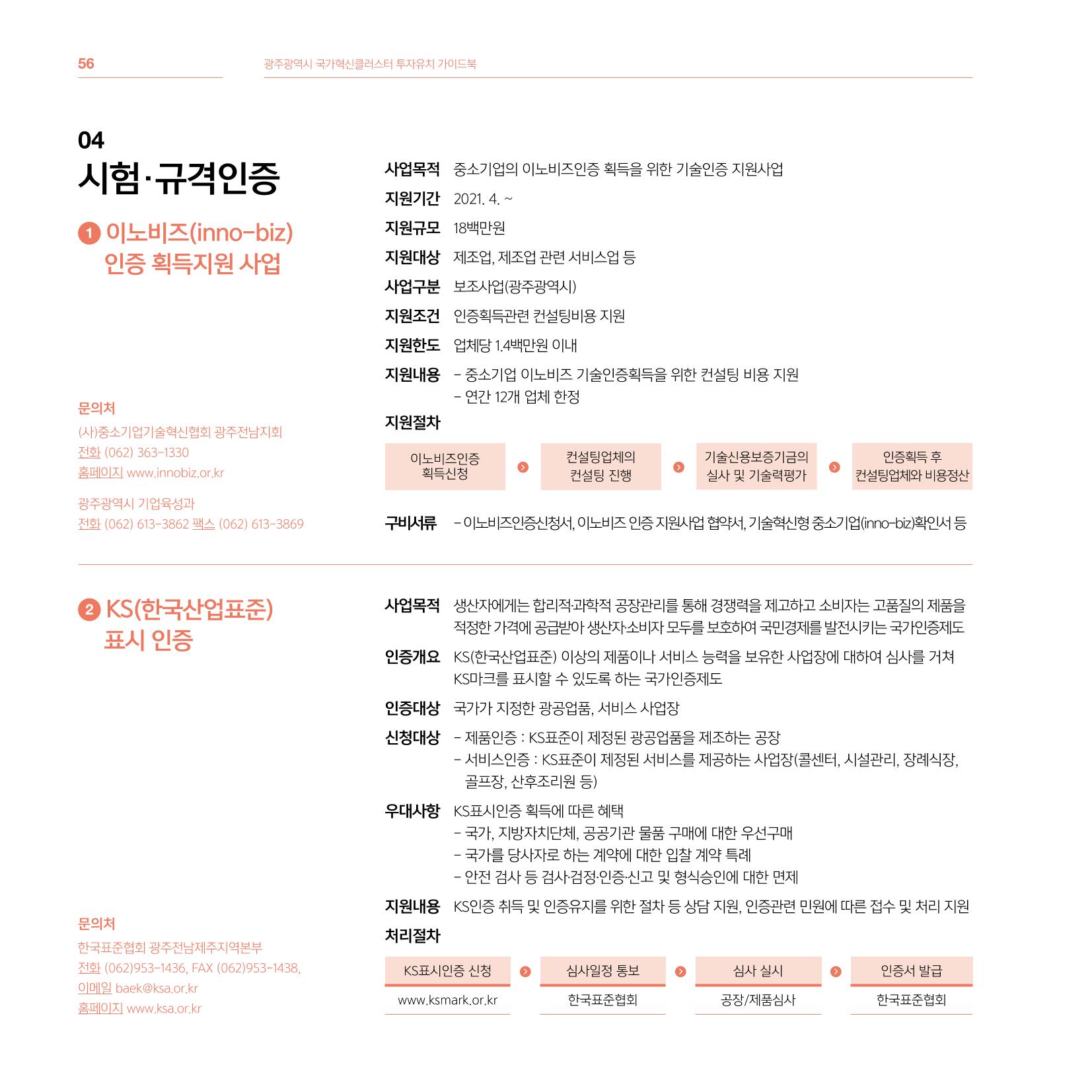 광주광역시 국가혁신클러스터 투자유치 가이드북 56페이지