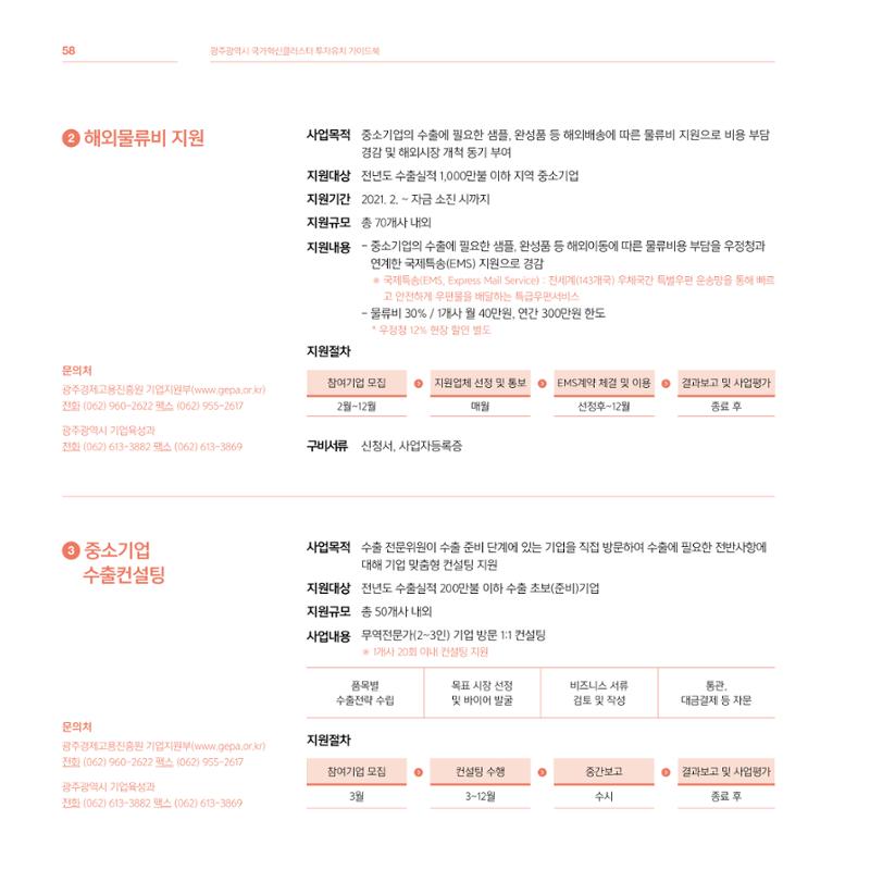 광주광역시 국가혁신클러스터 투자유치 가이드북 58페이지