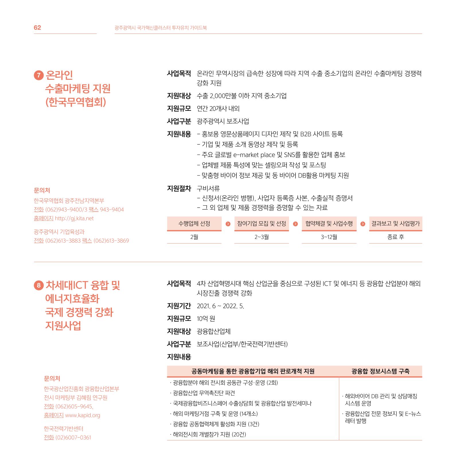 광주광역시 국가혁신클러스터 투자유치 가이드북 62페이지