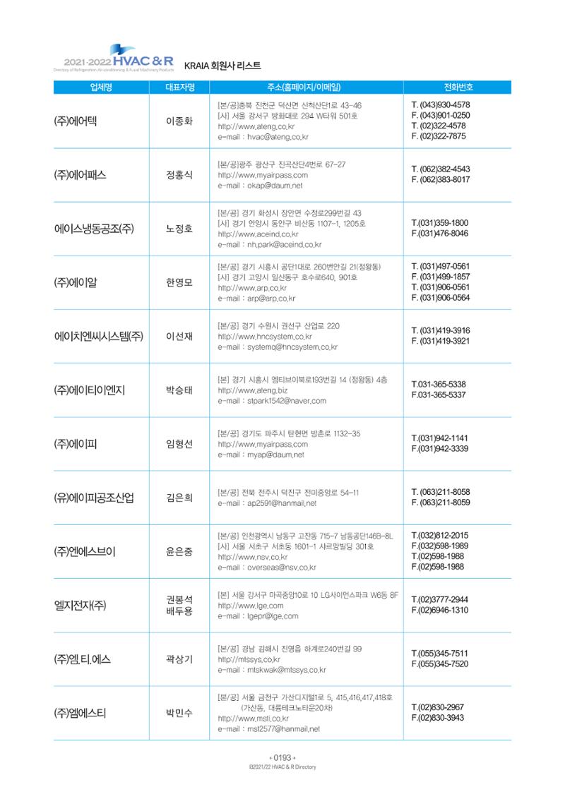2021/22 한국냉난방공조총람 195페이지