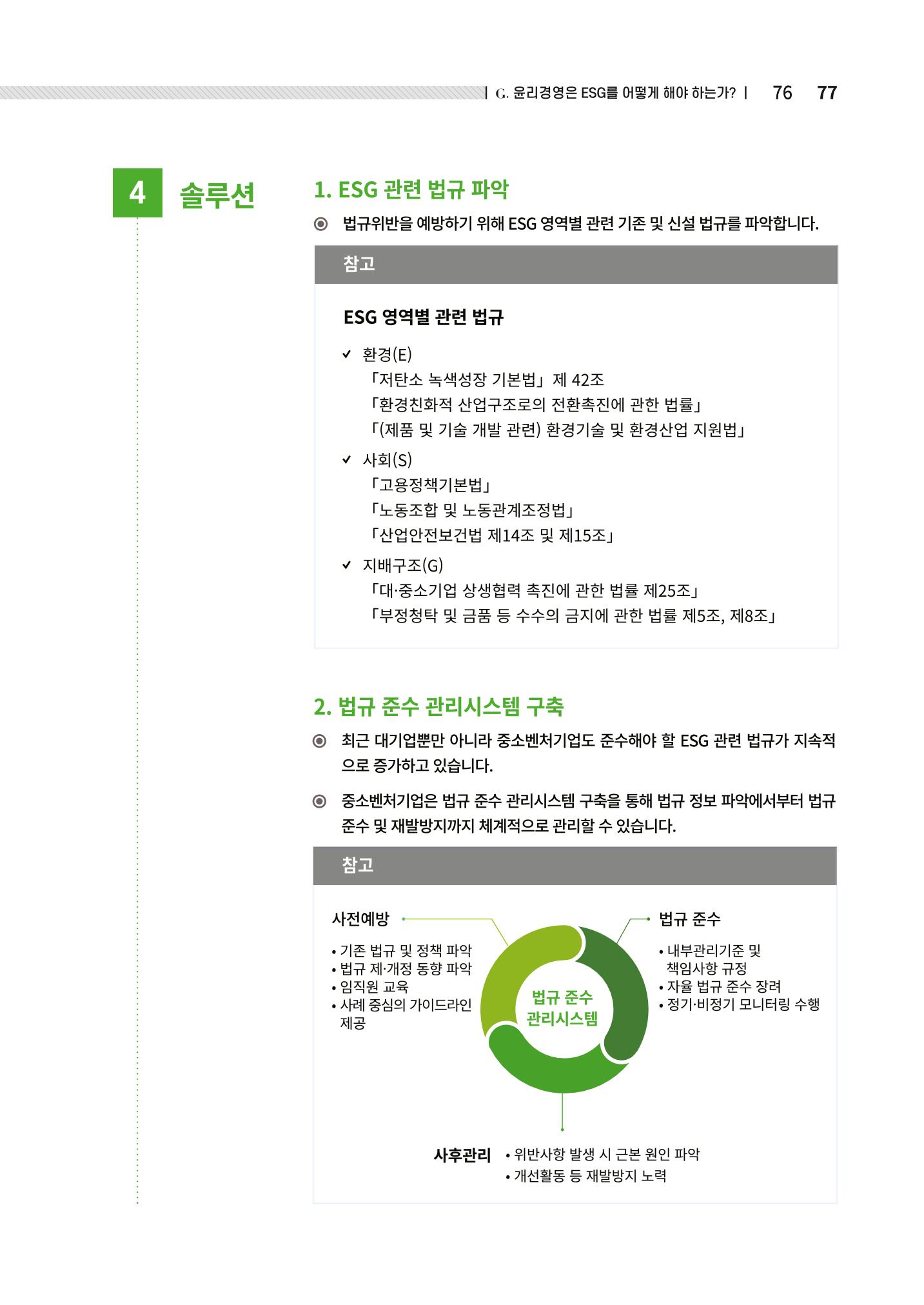 2021.12.10. 중소벤처기업진흥공단 ESG경영안내서(솔루션편) 77페이지