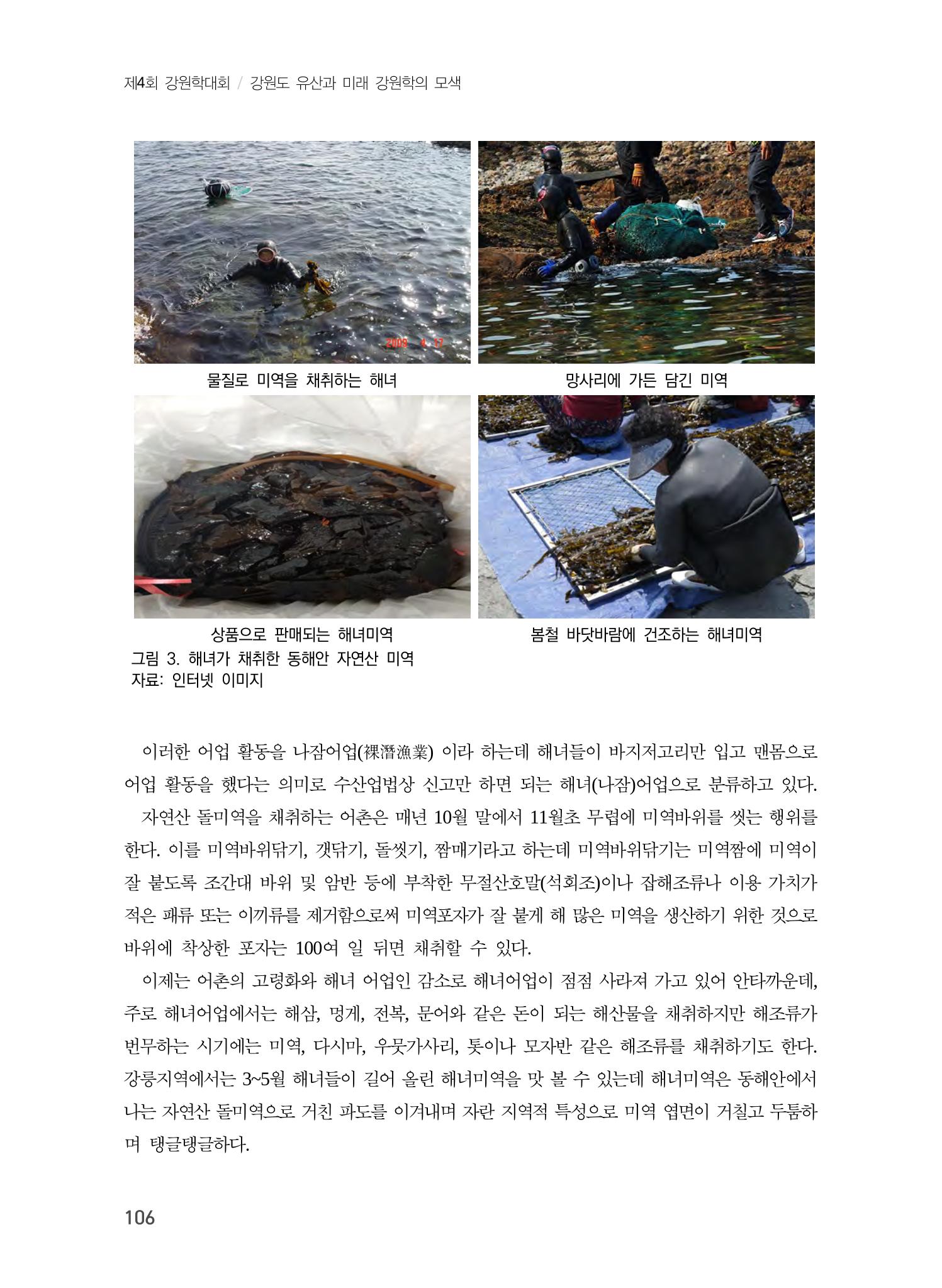 사라져가는 바다자원 무형문화유산 "미역바리" 4페이지