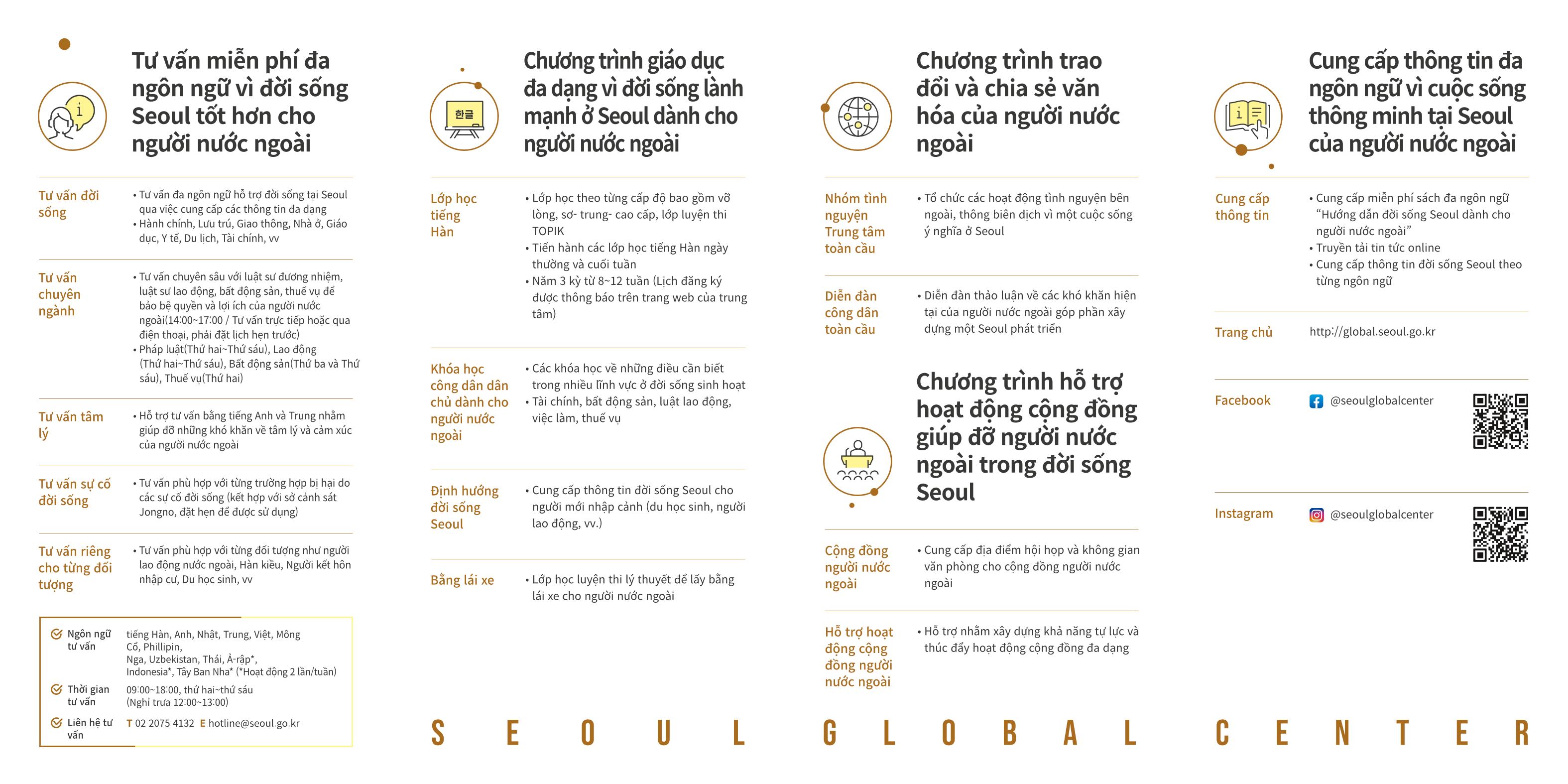 Cơ quan hỗ trợ người nước ngoài thành phố Seoul Trung tâm toàn cầu Seoul 2페이지
