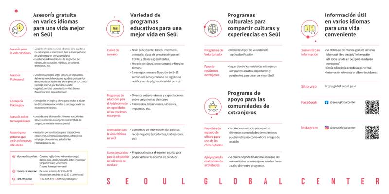 Centro de apoyo a residentes extranjeros operado por la Municipalidad de Seúl Centro Global de Seúl 2페이지
