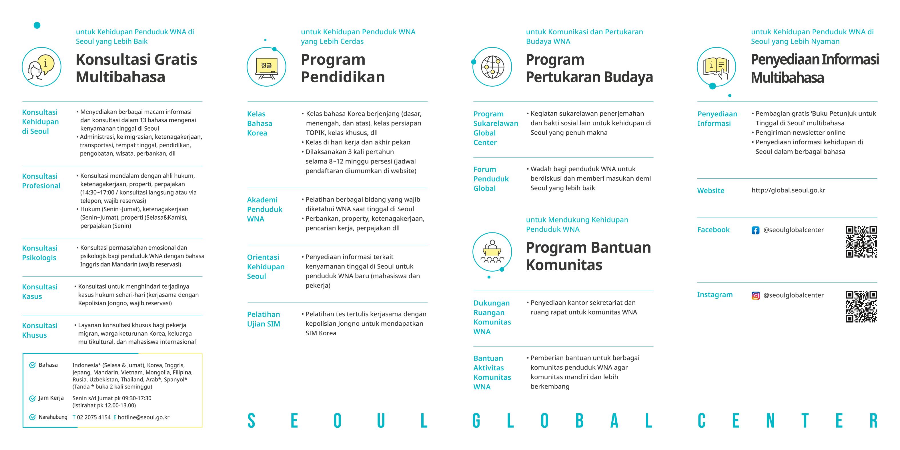 Pusat Bantuan untuk Penduduk WNA di Kota Seoul SeoulGlobalCenter 2페이지
