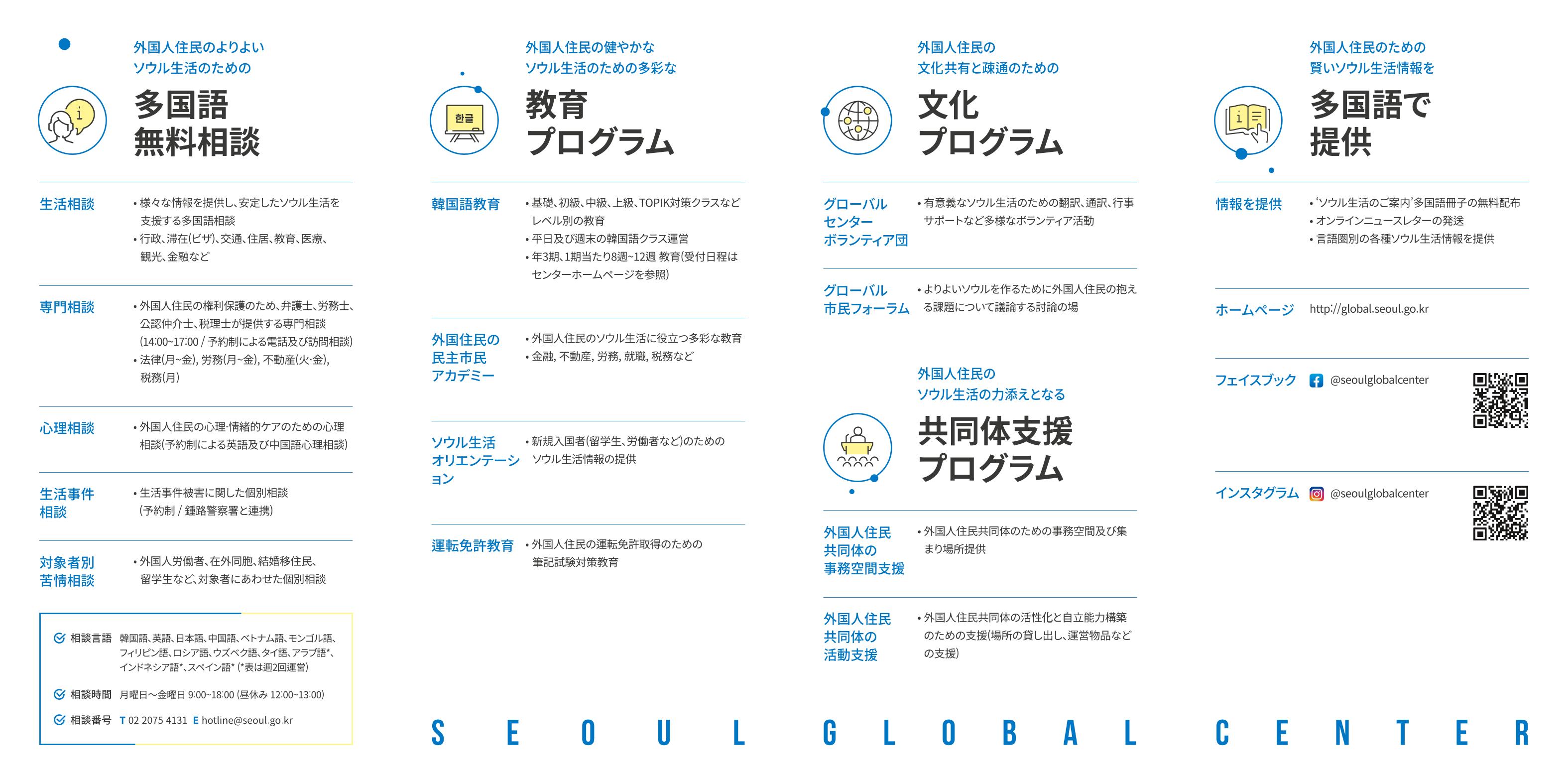 ソウル市外国人住民支援機関 ソウルグローバルセンター 2페이지