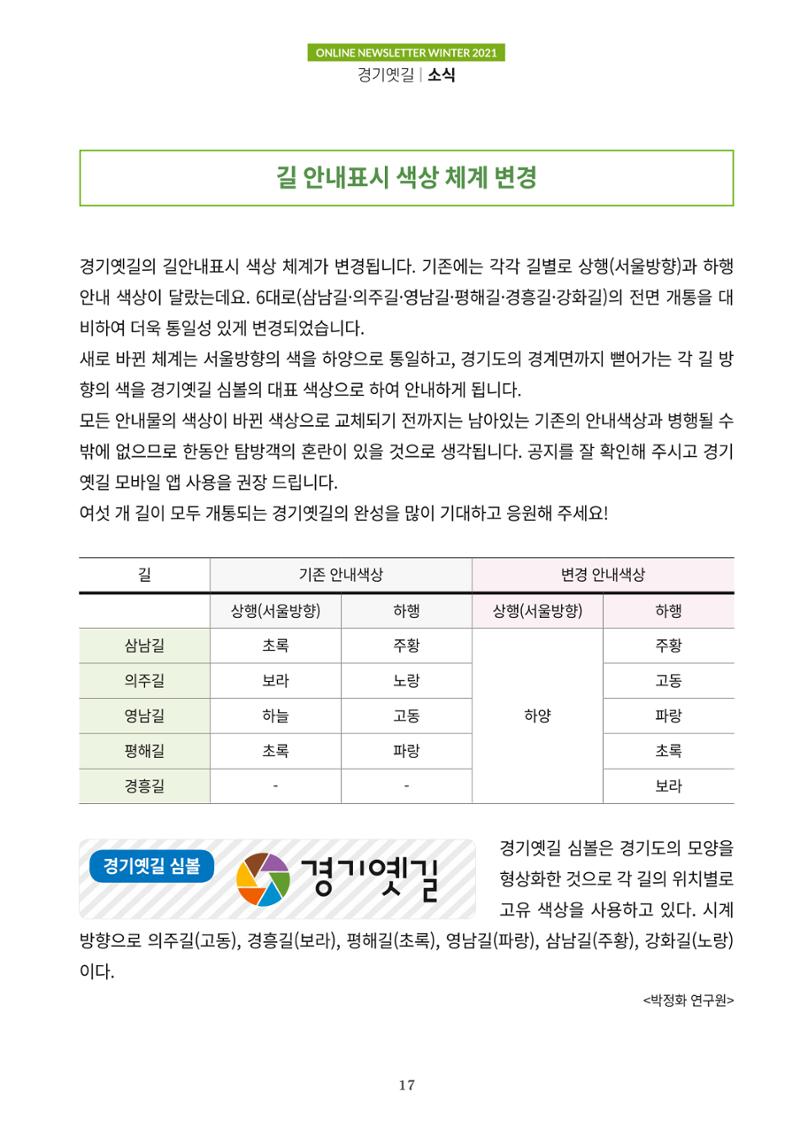 경기옛길 소식지 2021 겨울호 17페이지