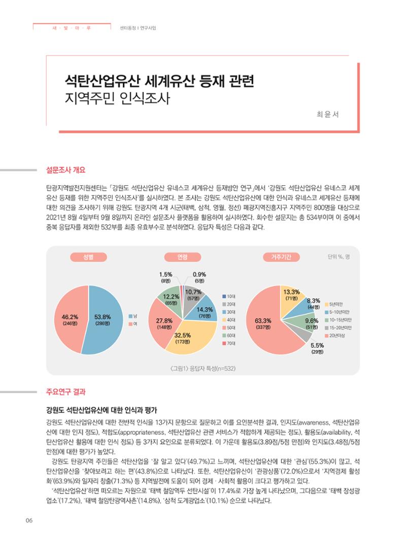 탄광지역발전을 위한 소식지 새빛마루 6호 6페이지