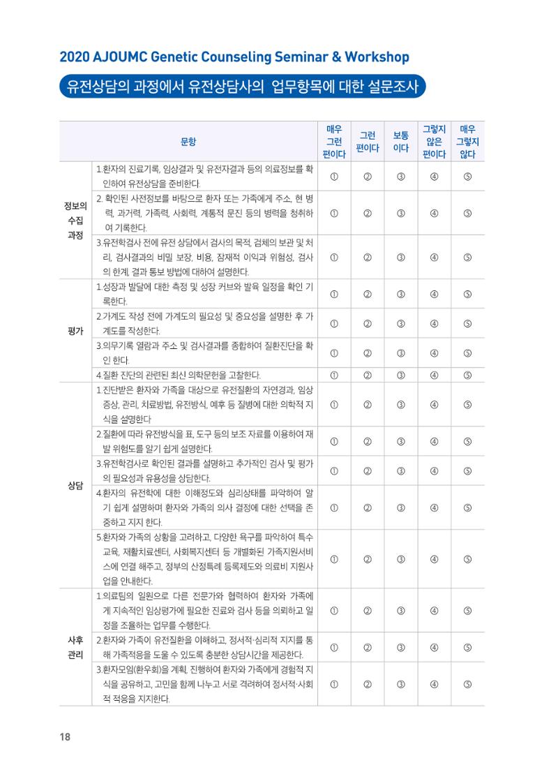 2021 AJOUMC Genetic Counseling Seminar & Workshop 18페이지