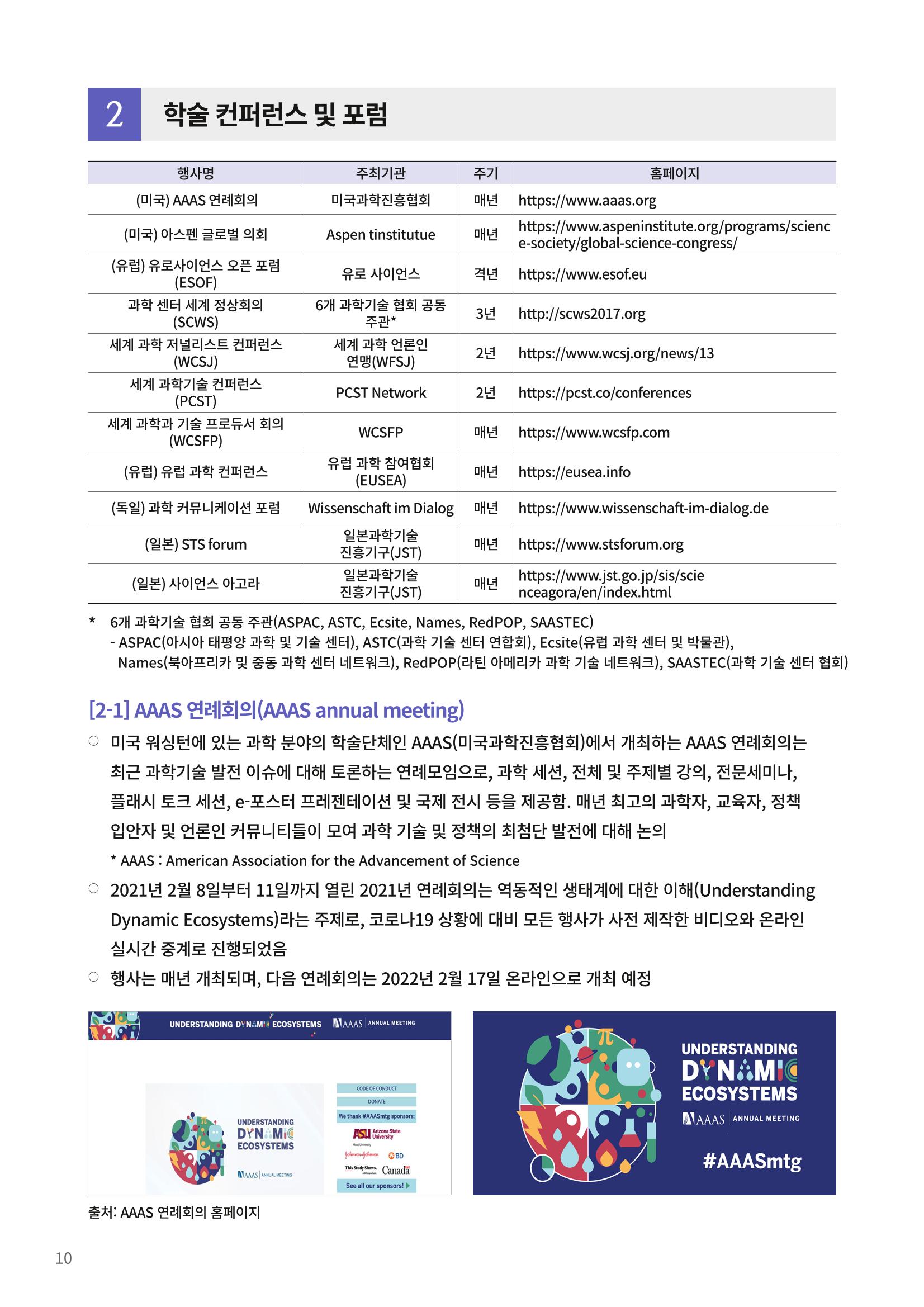 제23호_KOFAC FOCUS_해외 과학축제 및 컨퍼런스 현황 10페이지