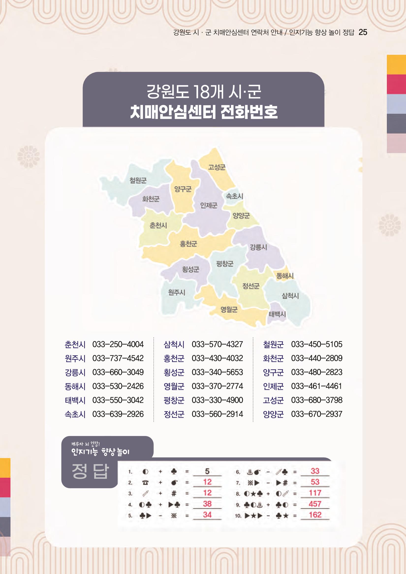 강원도광역치매센터 겨울호 소식지(Vol.16) 25페이지