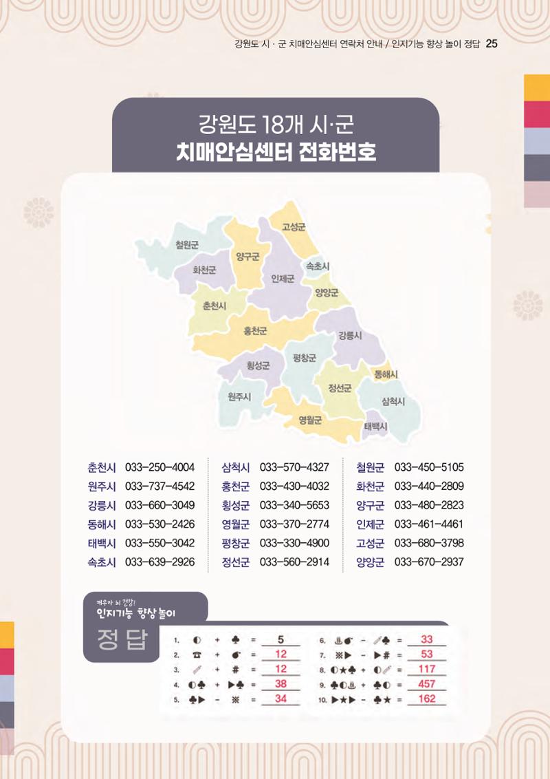 강원도광역치매센터 겨울호 소식지(Vol.16) 25페이지