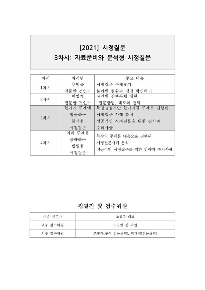 시정질문3_자료준비와분석형시정질문 1페이지
