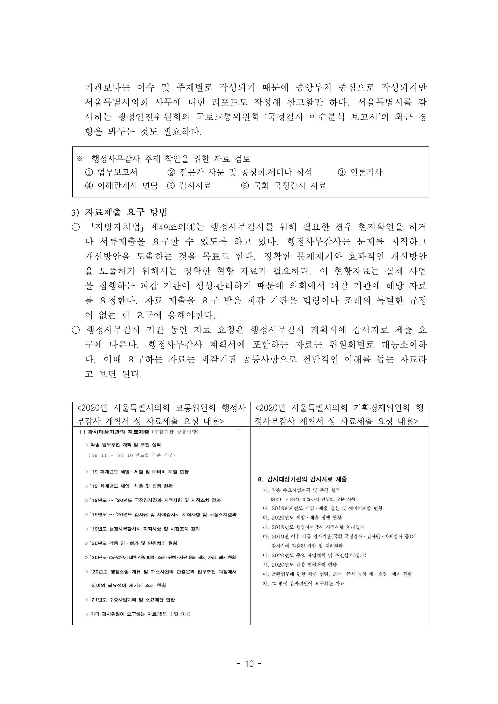 행감 2_행정사무감사 핵심쟁점사안 포착하기 10페이지