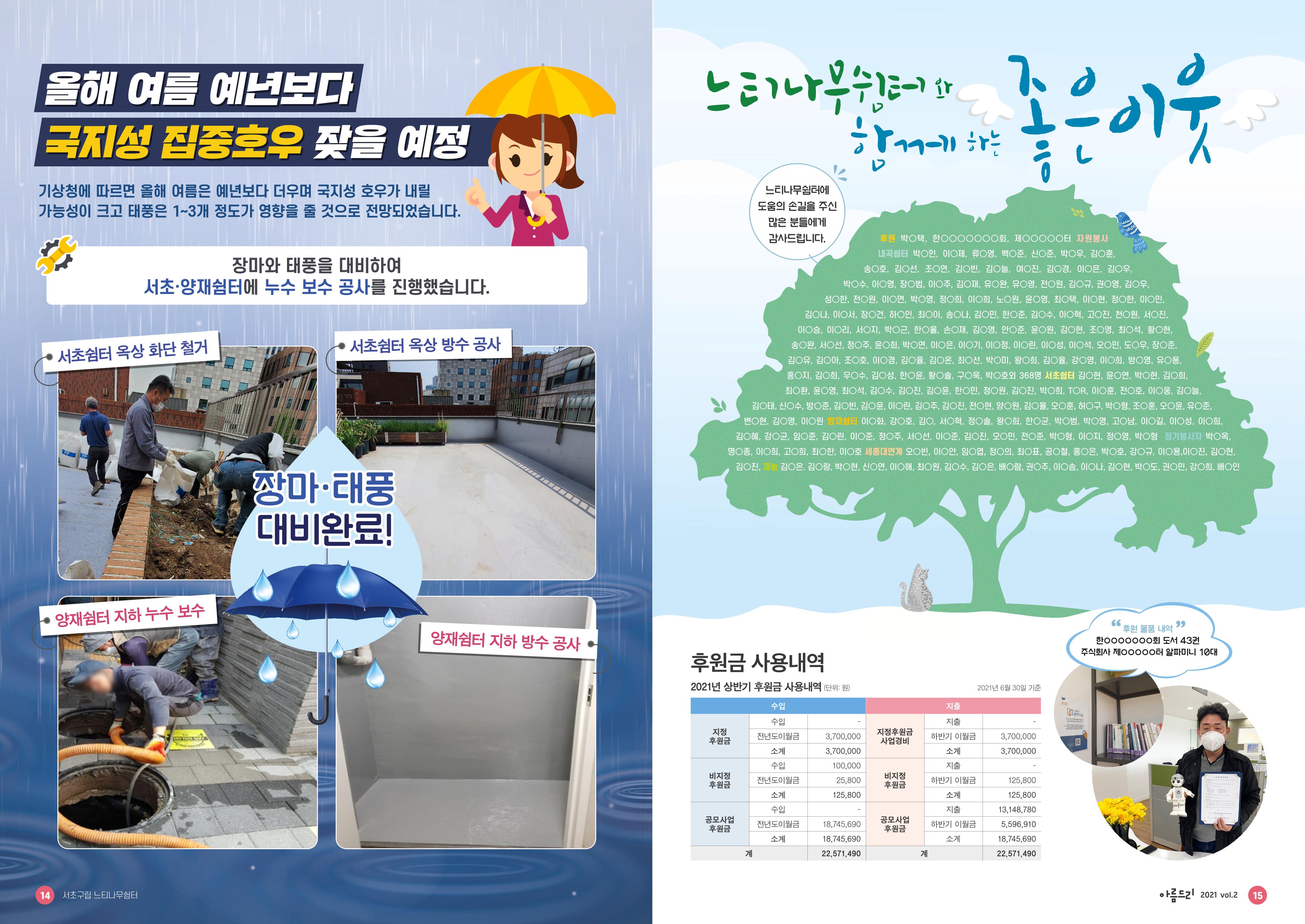 서초구립 느티나무쉼터 소식지 아름드리 vol2_2021 8페이지