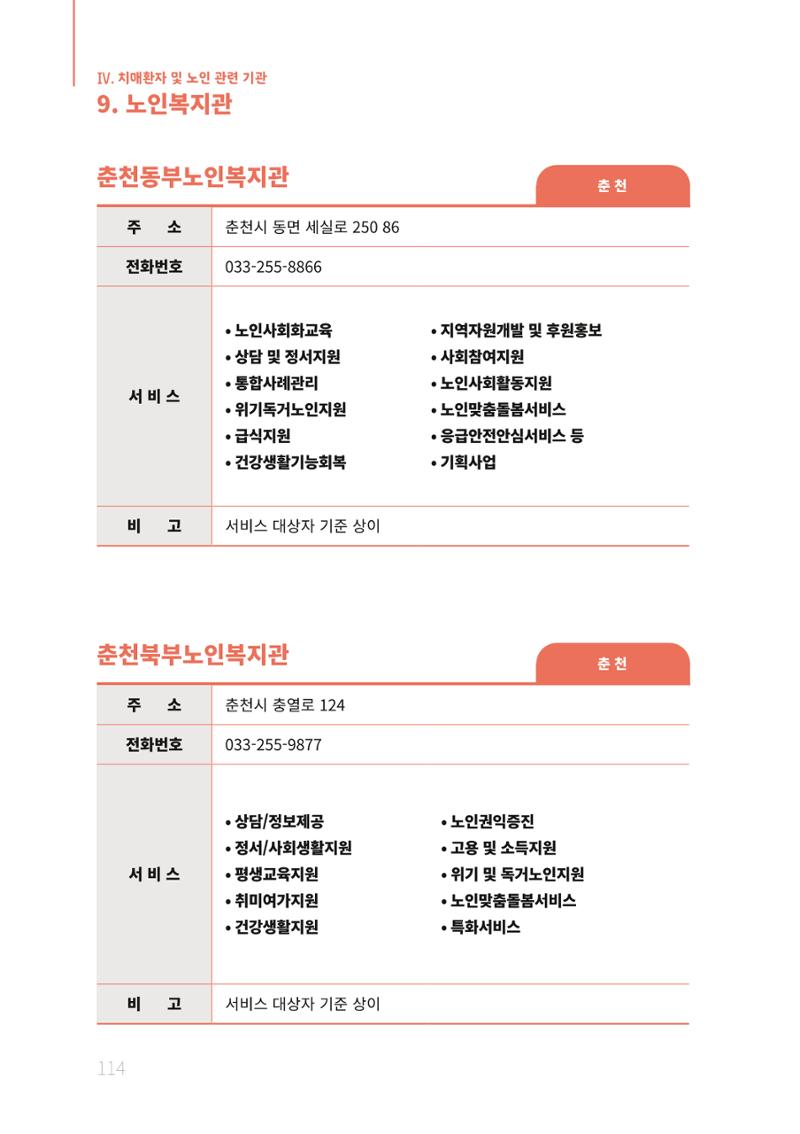 2021년 강원도 치매환자 관리를 위한 자원현황 안내서 114페이지