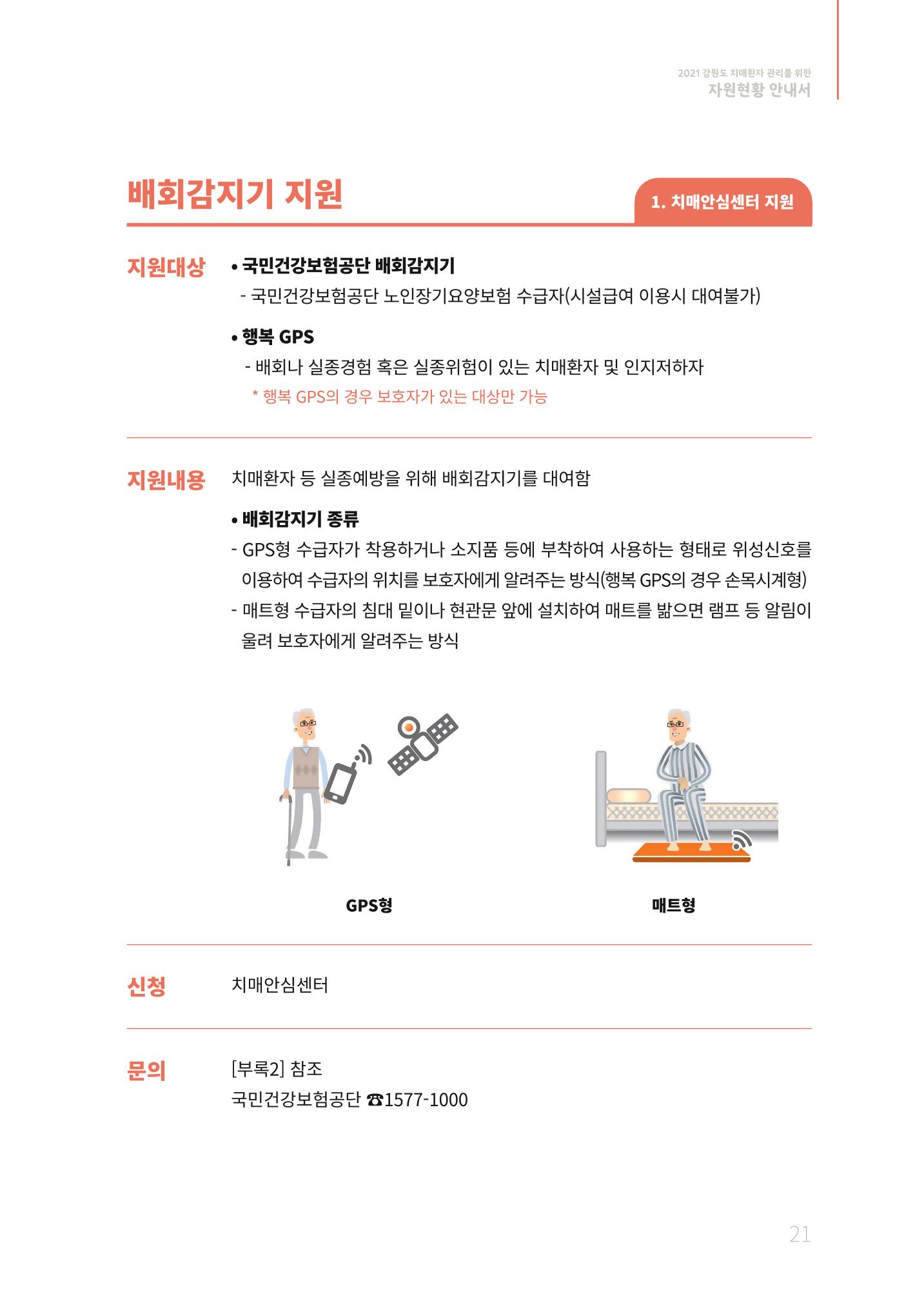 2021년 강원도 치매환자 관리를 위한 자원현황 안내서 21페이지