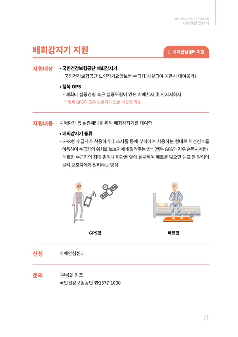 2021년 강원도 치매환자 관리를 위한 자원현황 안내서 21페이지