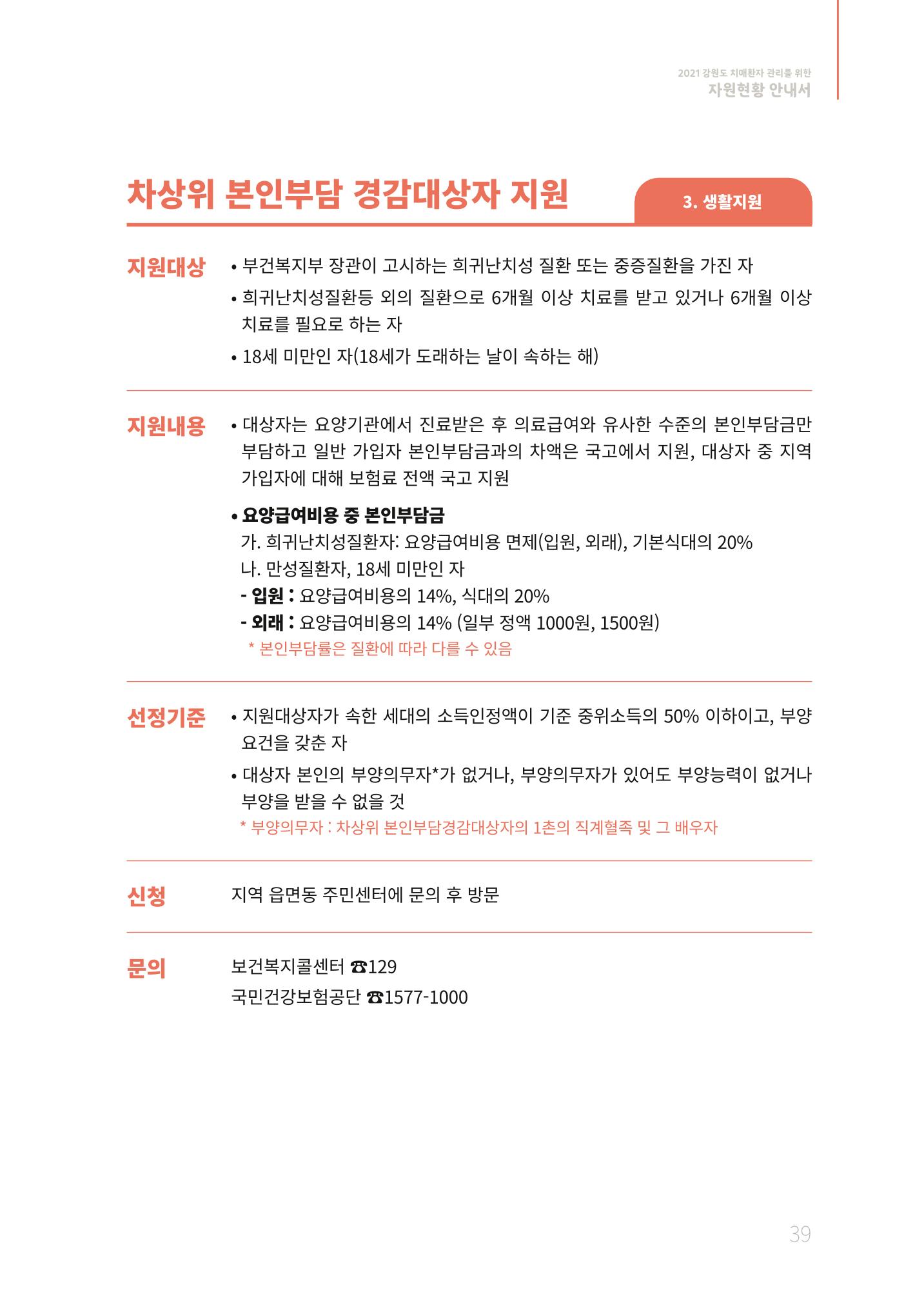 2021년 강원도 치매환자 관리를 위한 자원현황 안내서 39페이지