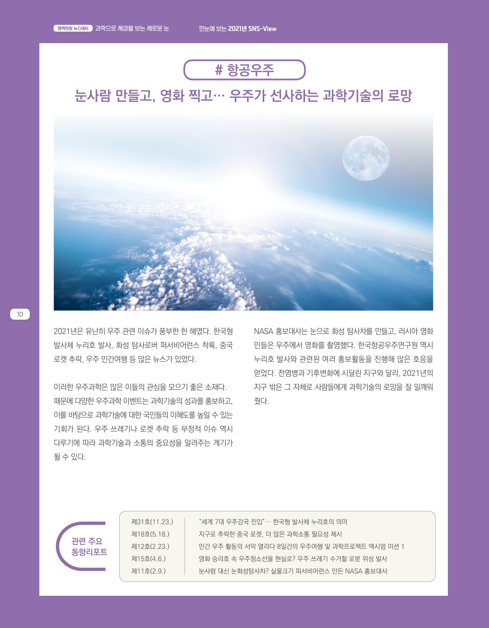 한눈에 보는 2021 KOFAC SNS-View 10페이지