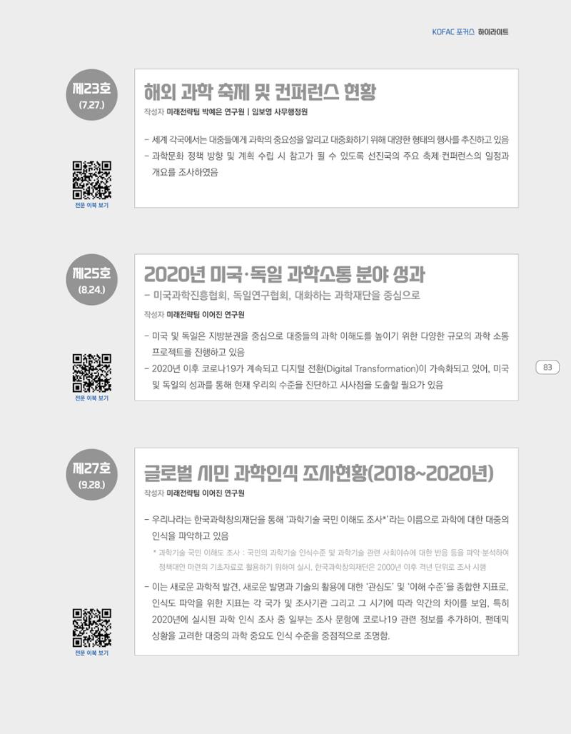 한눈에 보는 2021 KOFAC SNS-View 83페이지