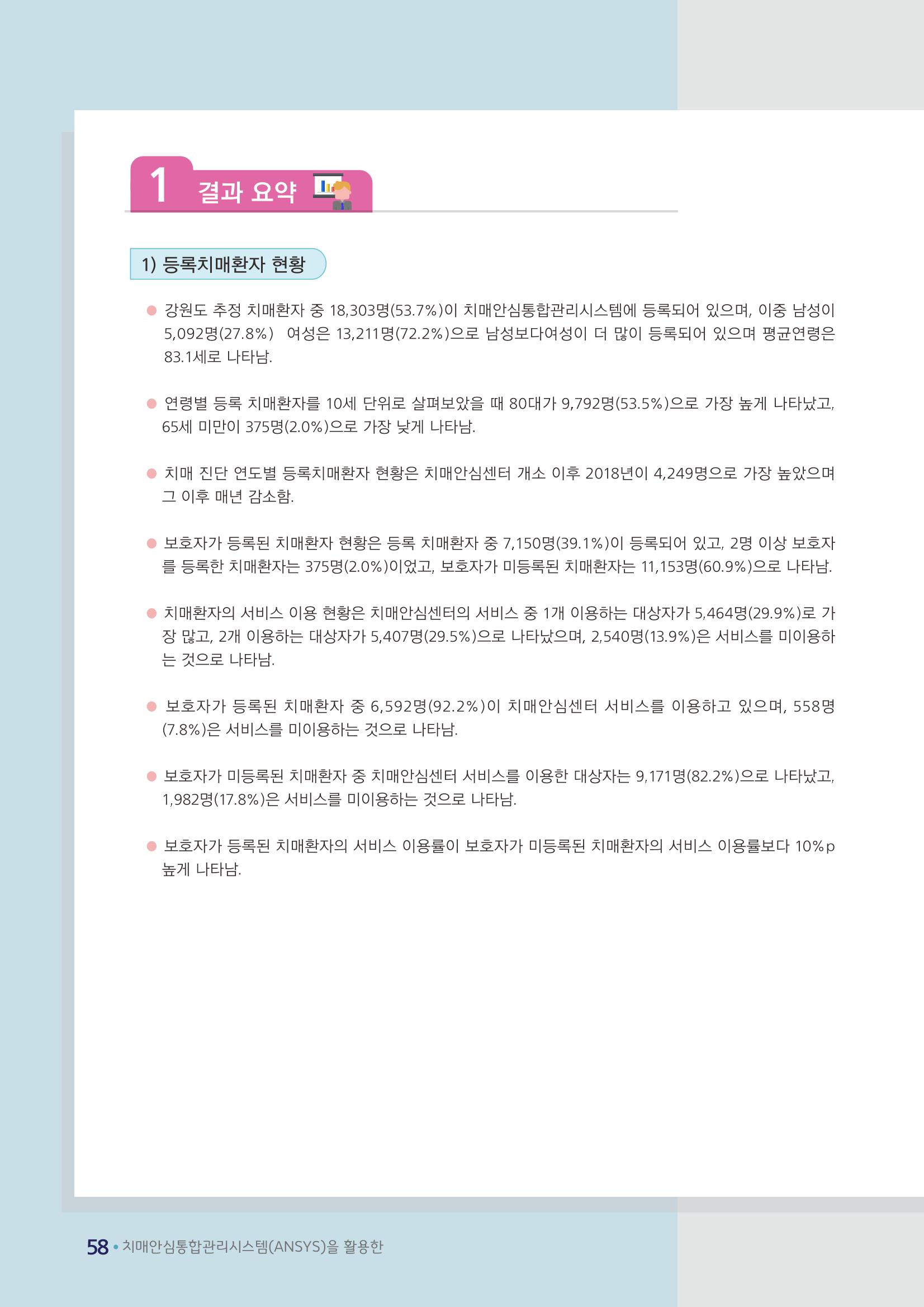 강원도 등록치매환자 실태조사 보고서 64페이지