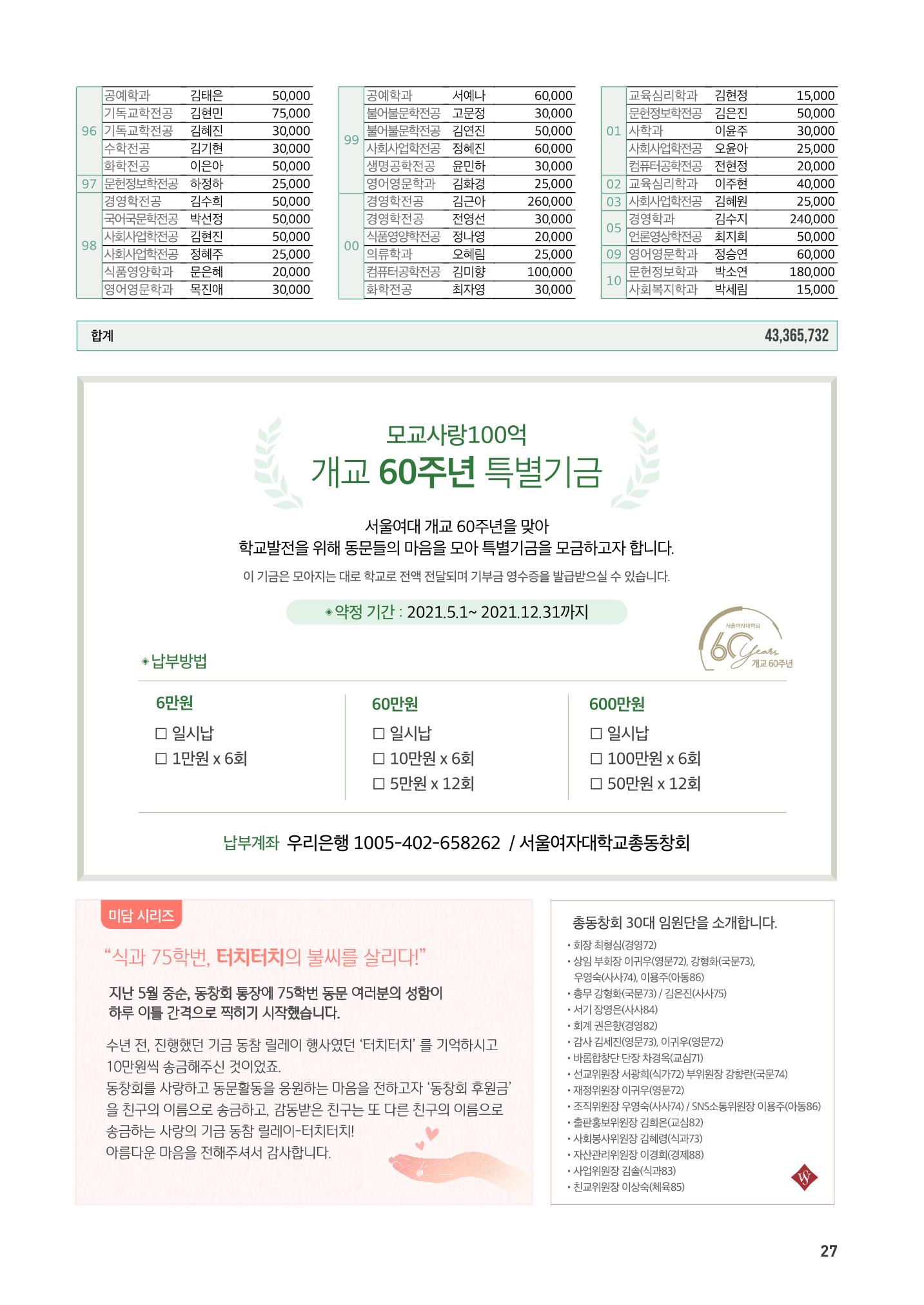 2021.10. 서울여자대학교 삼각숲 브로슈어 84호 27페이지