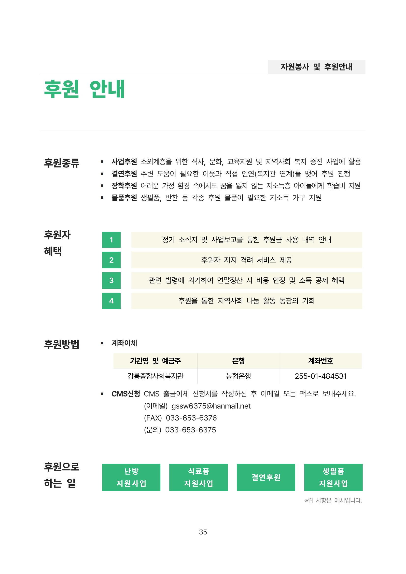 2021년 강릉종합사회복지관 사업보고서 35페이지