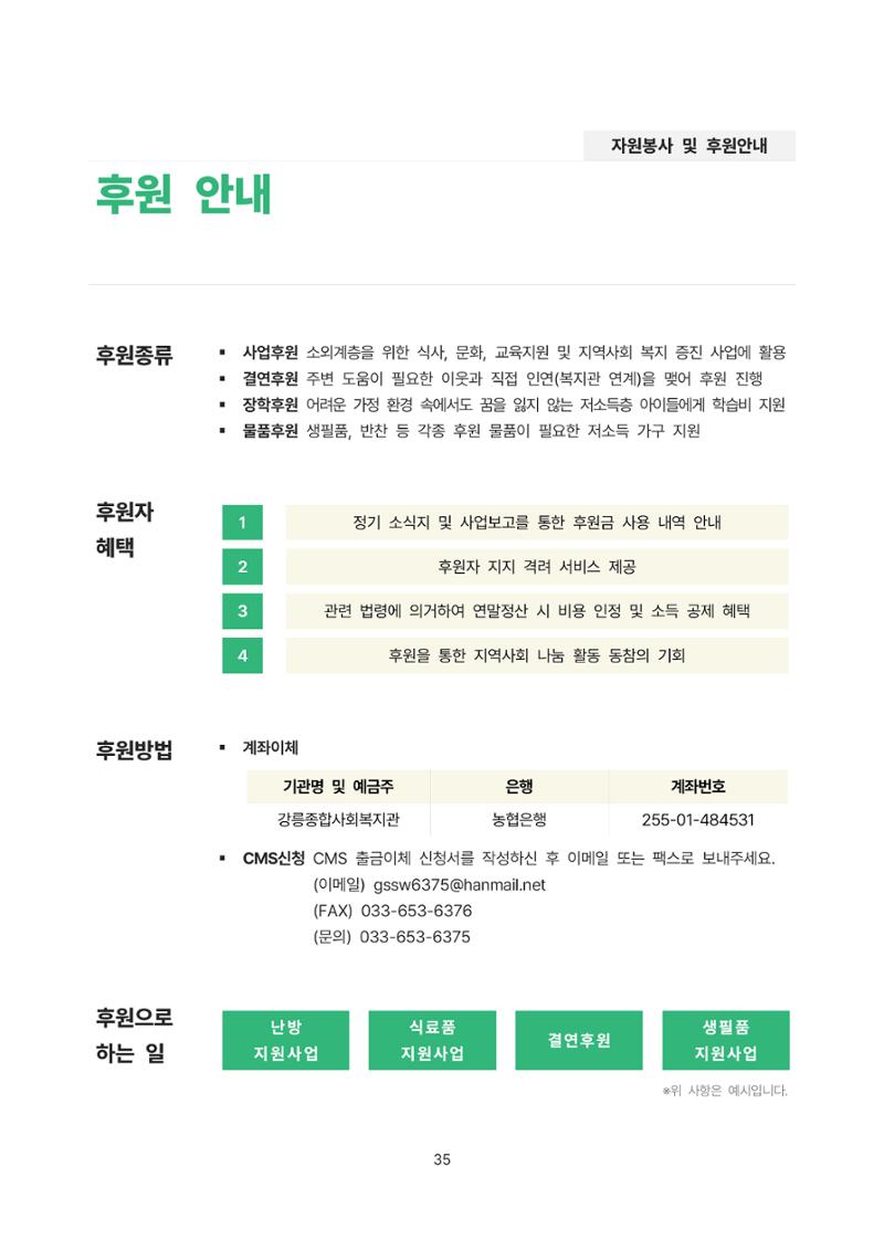 2021년 강릉종합사회복지관 사업보고서 35페이지
