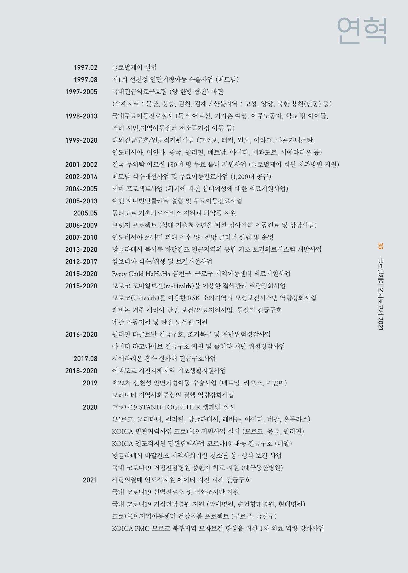 글로벌케어2021년 연차보고서 35페이지