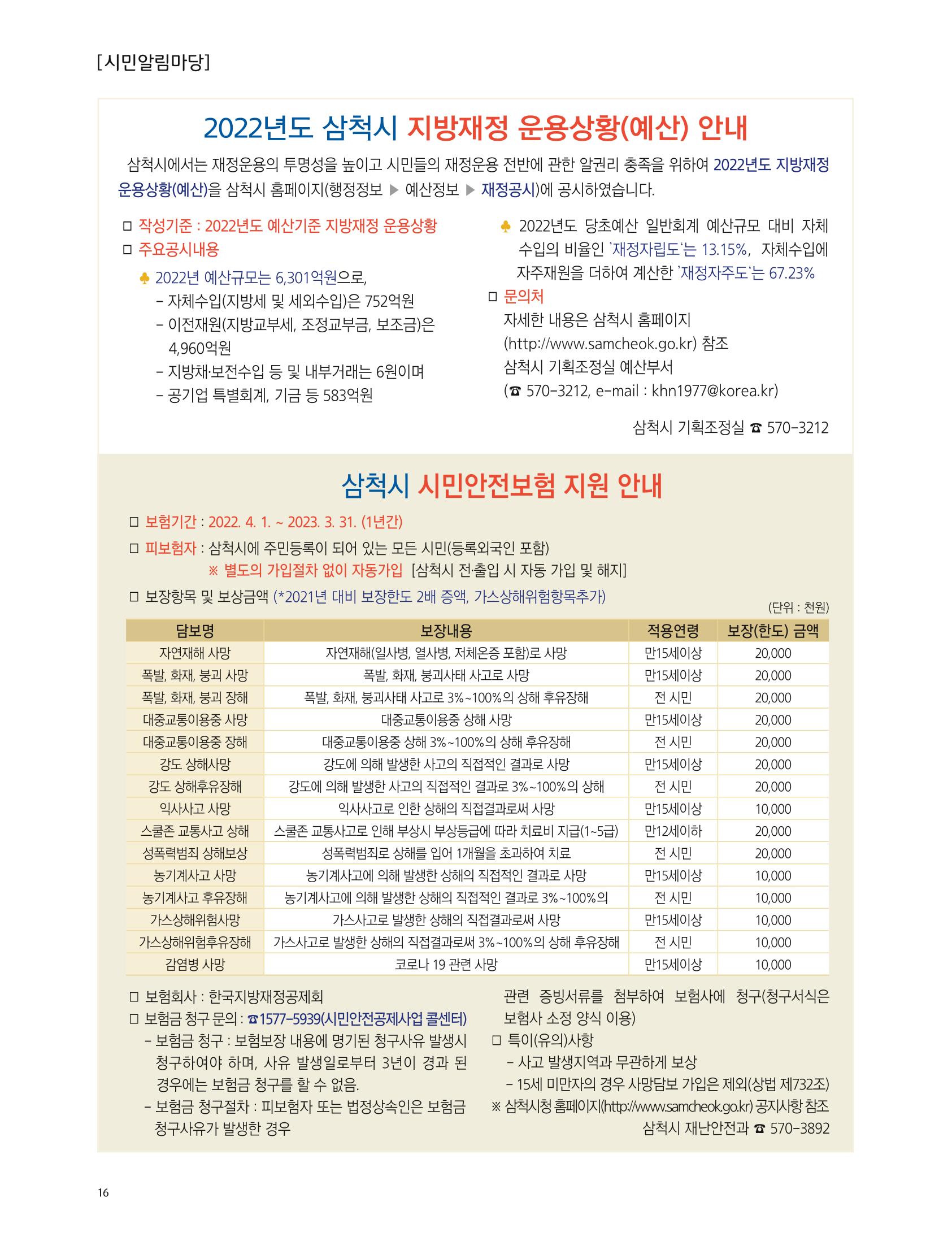 2022년 4월 삼척 시정소식지 16페이지