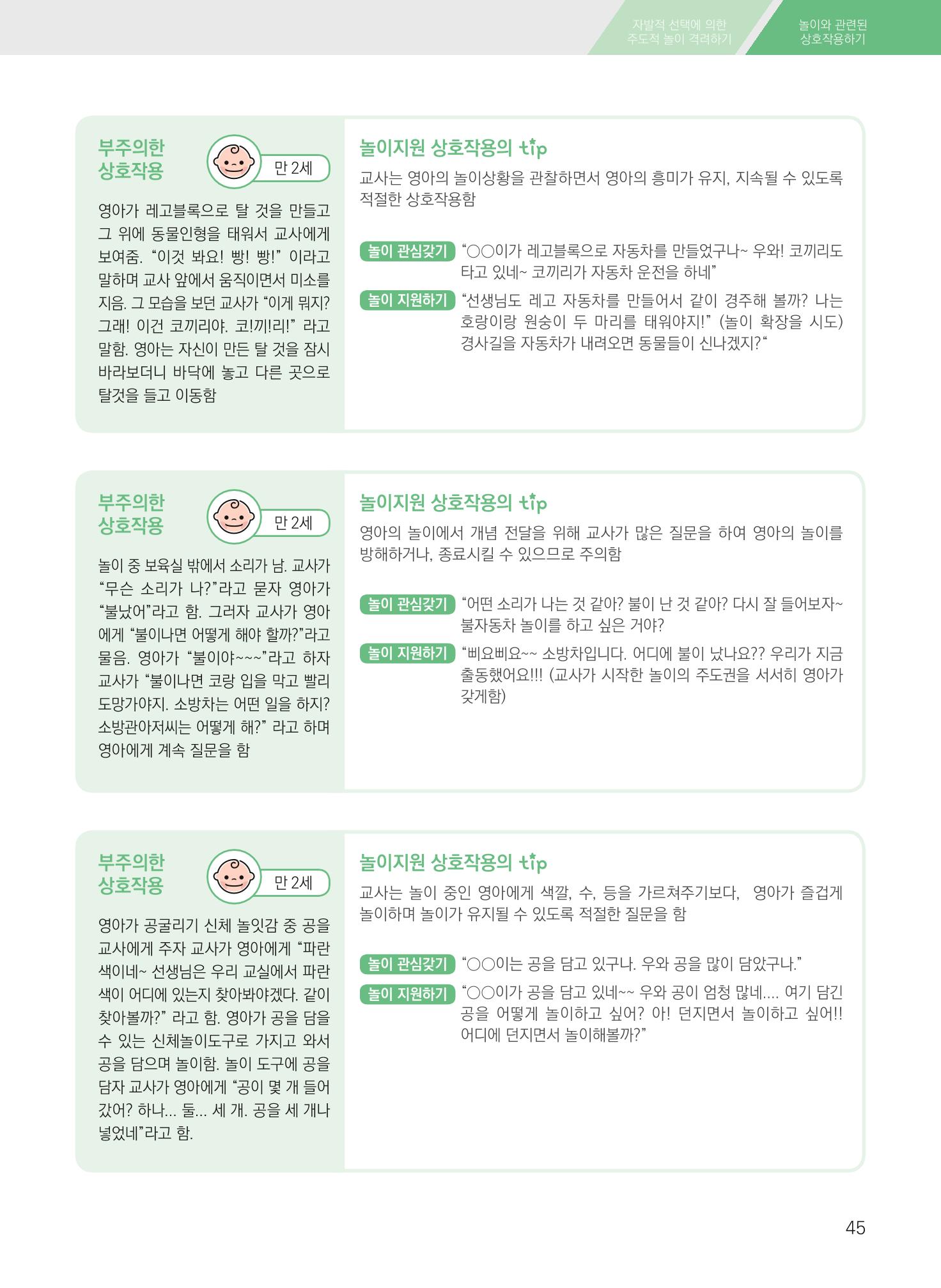 보육장학지도사가 제안하는 영유아와의 상호작용 실제2-심화 45페이지