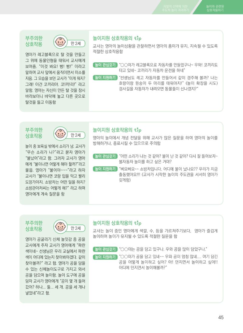 보육장학지도사가 제안하는 영유아와의 상호작용 실제2-심화 45페이지