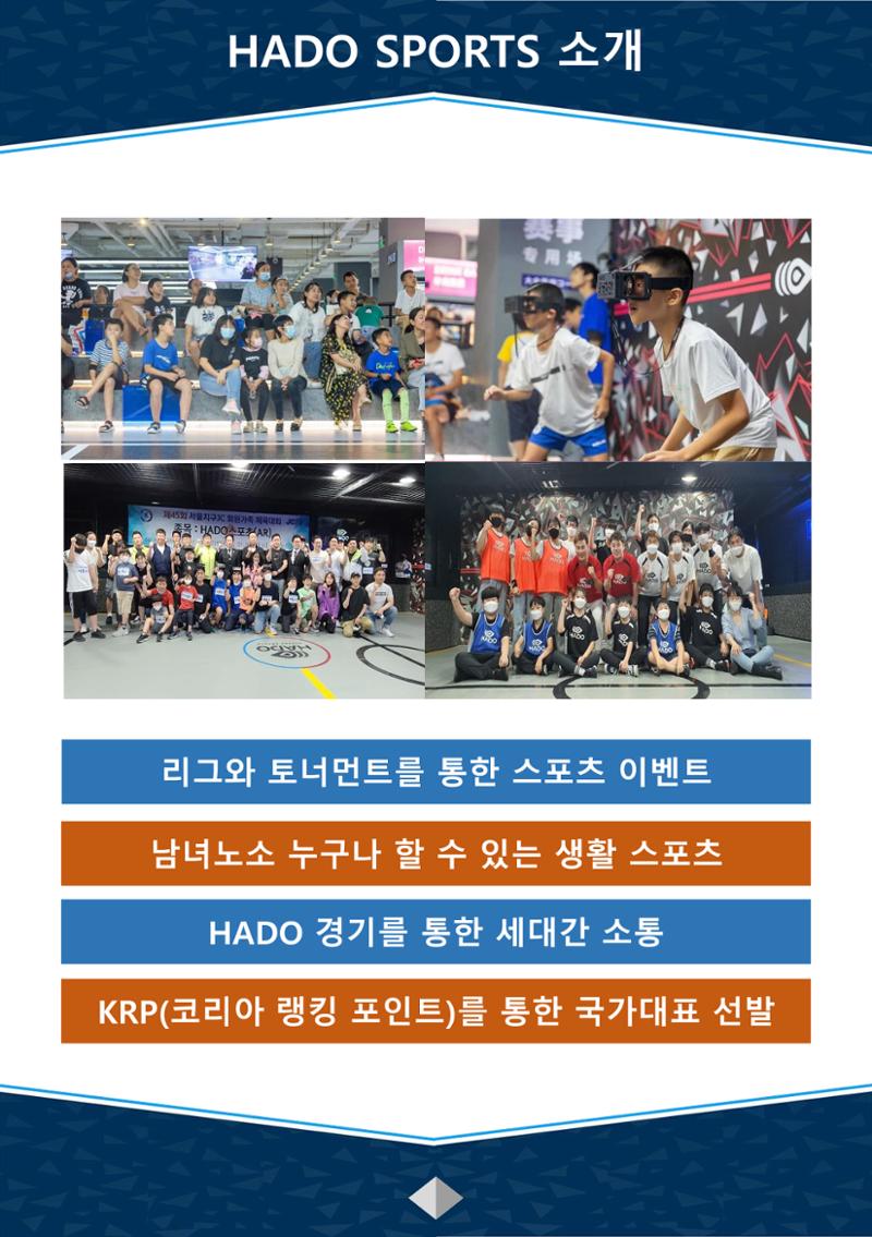 하도스포츠 - VR기반의 AR스포츠이며 쌍방향 실감형 가상증강현실 가상스포츠 11페이지